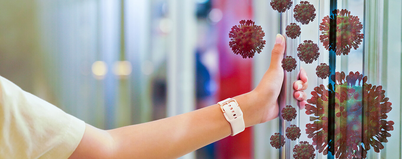 มือจับประตูเต็มไปด้วยเชื้อโควิด-19